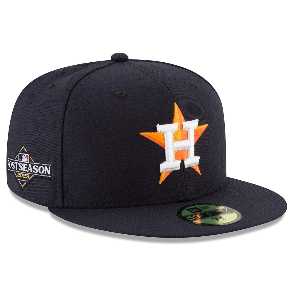 Casquette ajustée 59FIFTY New Era pour hommes, bleu marine, Houston Astros 2023 Postseason Side Patch