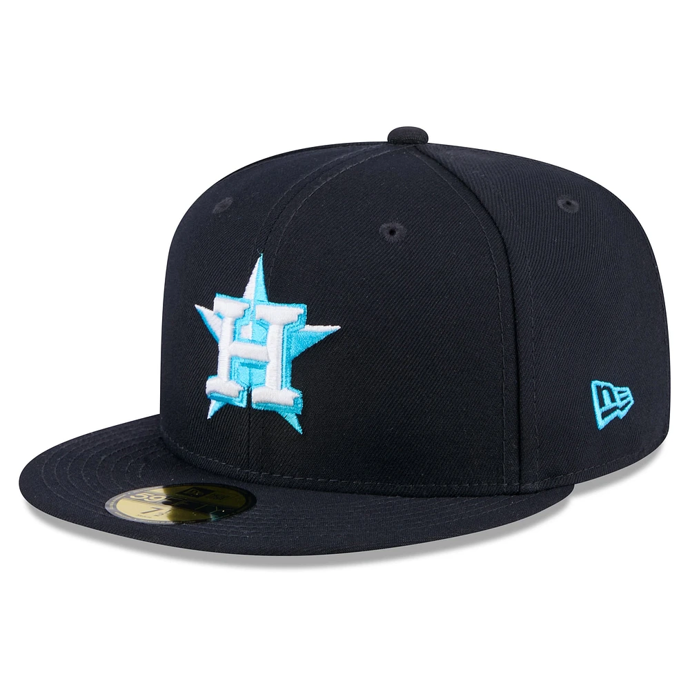 Casquette ajustée 59FIFTY pour la fête des pères Astros de Houston 2024 New Era hommes, bleu marine