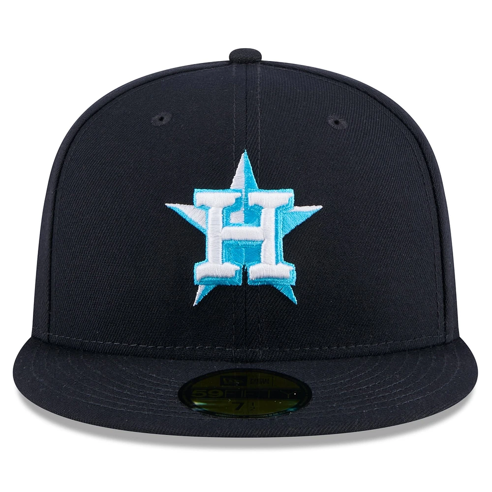 Casquette ajustée 59FIFTY pour la fête des pères Astros de Houston 2024 New Era hommes, bleu marine