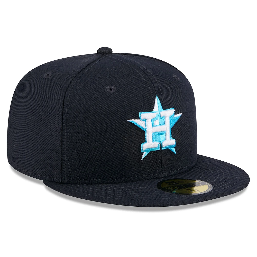 Casquette ajustée 59FIFTY pour la fête des pères Astros de Houston 2024 New Era hommes, bleu marine