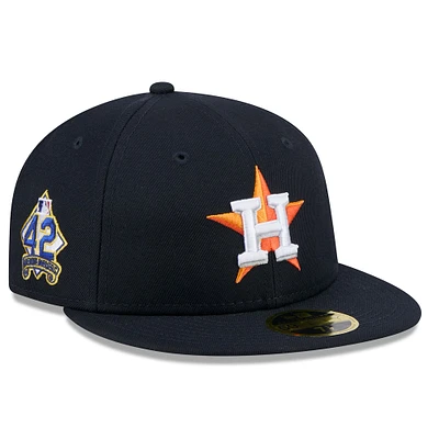 Casquette ajustée non structurée Jackie Robinson Day 59FIFTY pour homme, bleu marine, des Astros de Houston 2025, New Era