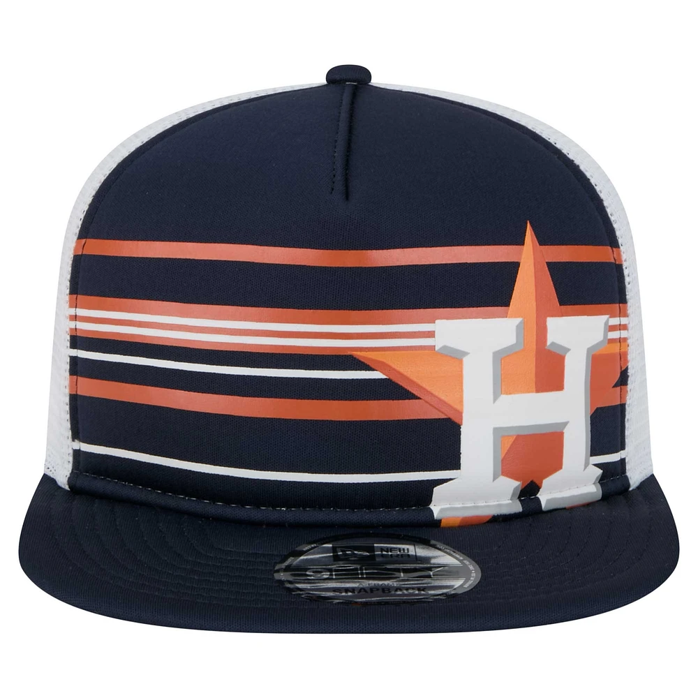 Men's New Era  Navy Houston Astros 9FIFTY A-Frame Trucker Snapback Hat