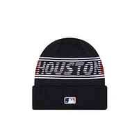 Bonnet en tricot à revers bleu marine Houston Astros Authentic Collection New Era pour homme