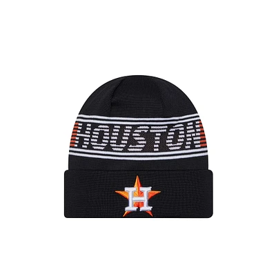 Bonnet en tricot à revers bleu marine Houston Astros Authentic Collection New Era pour homme