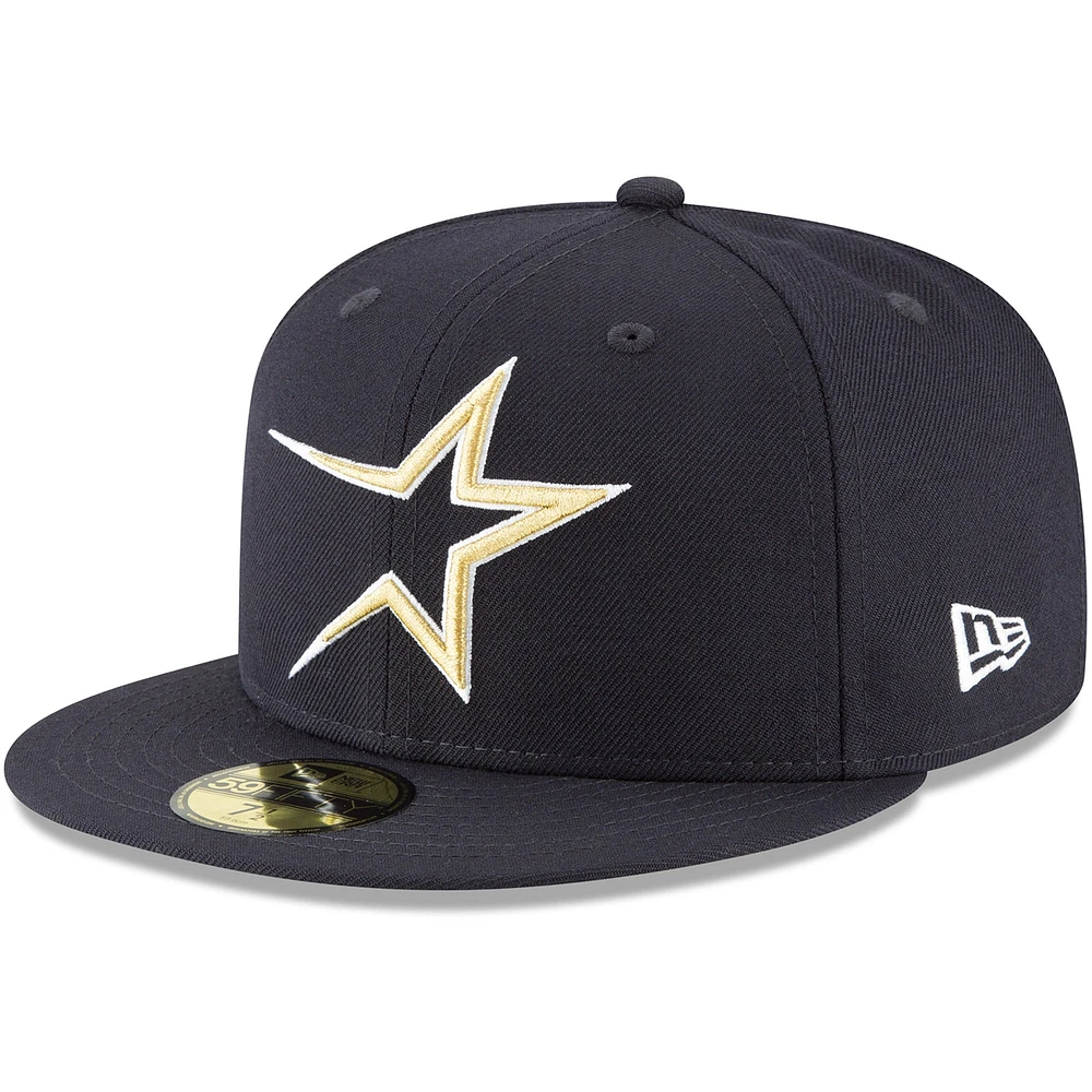 Men's New Era Navy Houston Astros Cooperstown Collection Wool 59FIFTY Fitted Hat