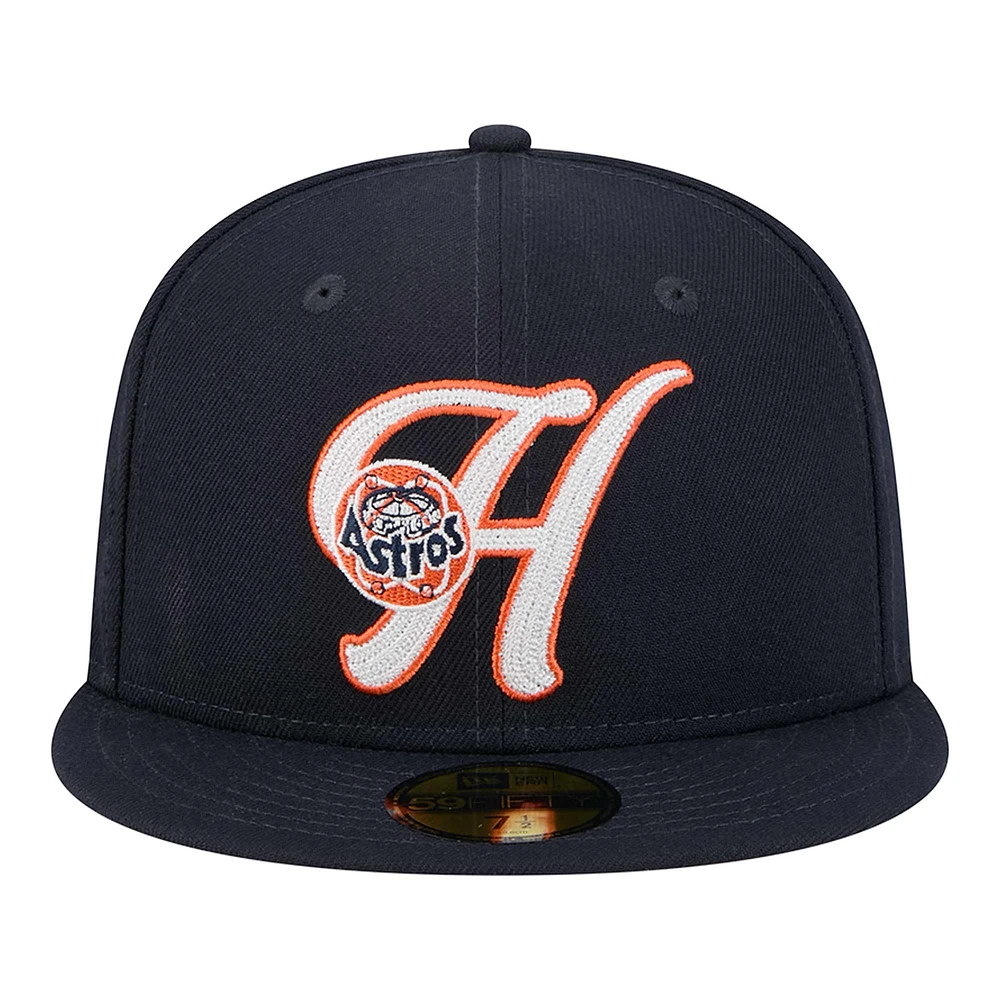 Men's New Era Navy Houston Astros  Duo Logo 2.0 59FIFTY Fitted Hat