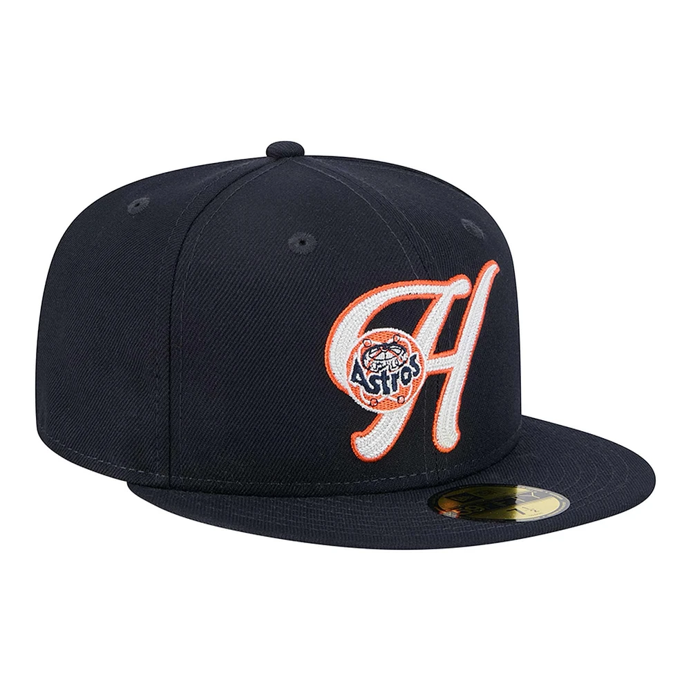 Casquette ajustée New Era pour homme avec logo Duo 2.0 59FIFTY des Astros de Houston bleu marine