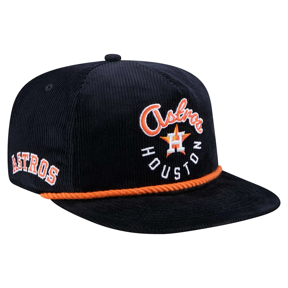 Casquette de golf ajustable en velours côtelé Full Circle pour homme New Era bleu marine des Houston Astros