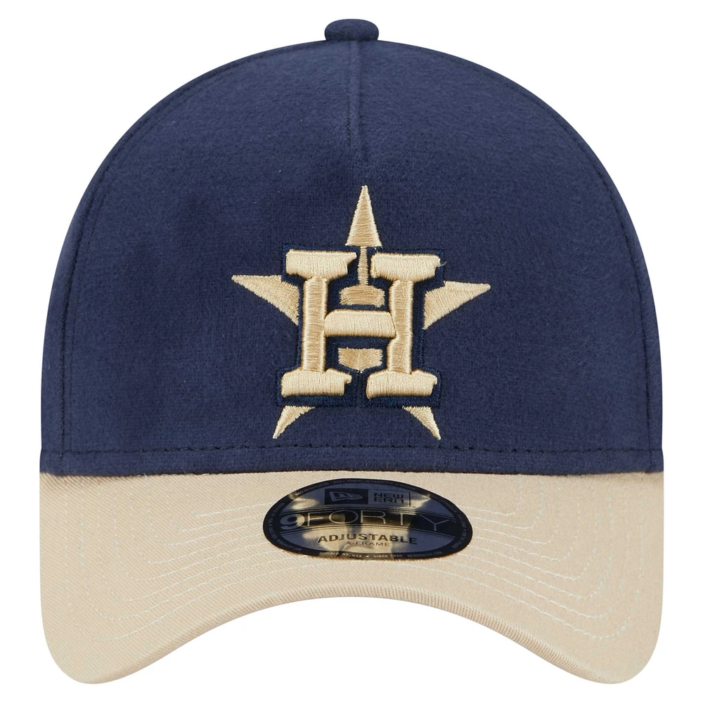 Men's New Era Navy Houston Astros  Moleskin A-Frame 9FORTY Adjustable Hat