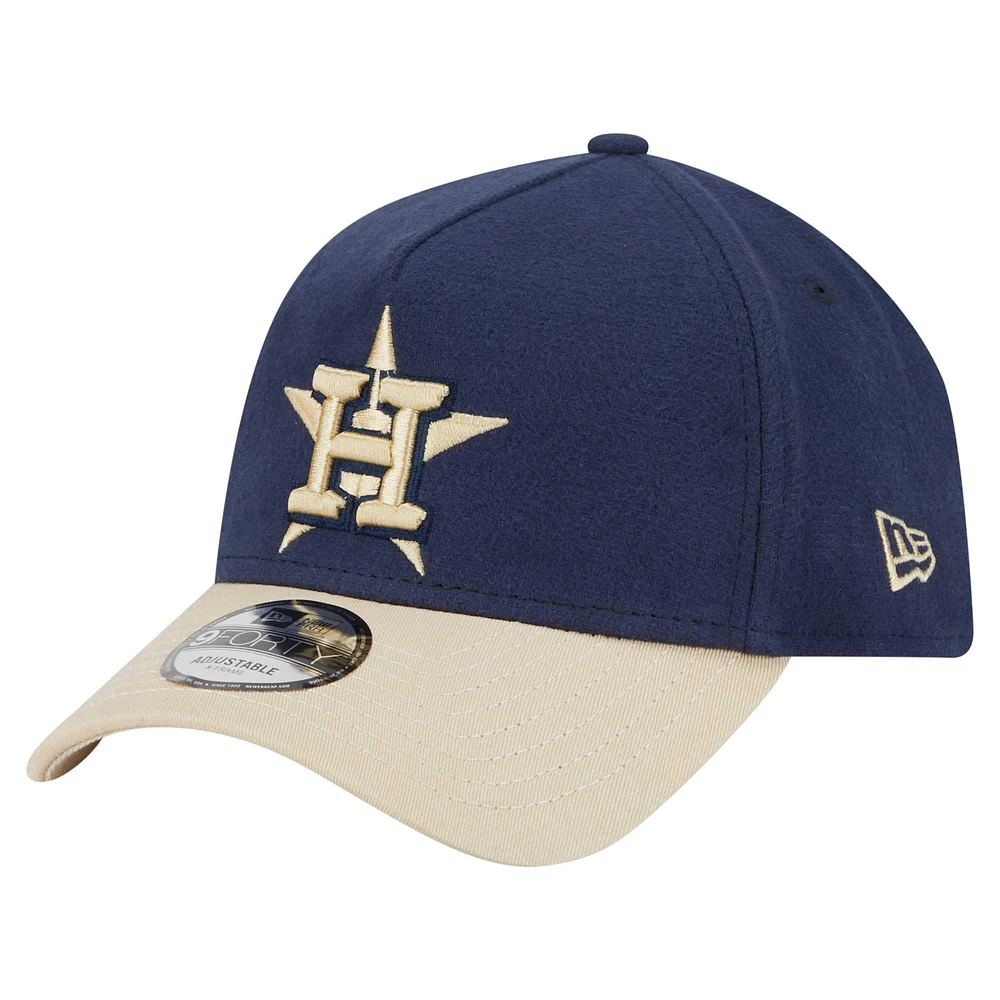 Casquette ajustable 9FORTY Moleskin A-Frame pour homme New Era bleu marine des Houston Astros