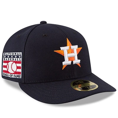 Casquette ajustée 59FIFTY à profil bas du Temple de la renommée baseball national des Houston Astros New Era pour hommes, bleu marine