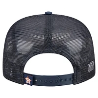 Casquette de golf ajustable New Era bleu marine Houston Astros Retro Satin Script pour homme