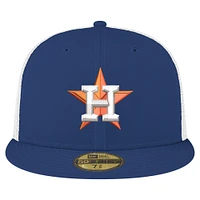 Men's New Era Navy Houston Astros Team Color 59FIFTY Trucker Fitted Hat