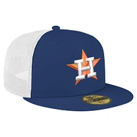 Men's New Era Navy Houston Astros Team Color 59FIFTY Trucker Fitted Hat