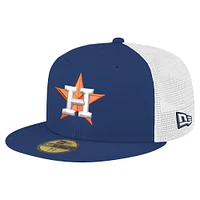 Men's New Era Navy Houston Astros Team Color 59FIFTY Trucker Fitted Hat