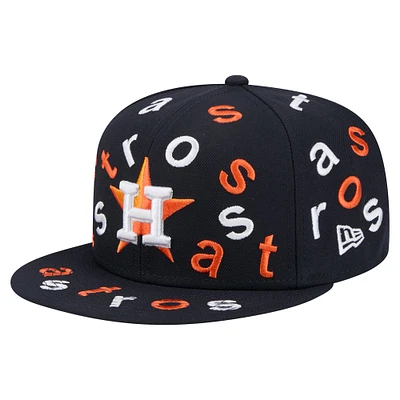 Casquette ajustée 59FIFTY bleu marine Houston Astros Team Confetti de New Era pour homme