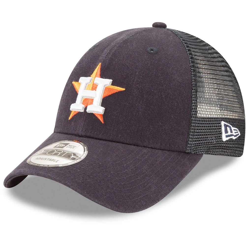 Casquette Snapback ajustable 9FORTY Houston Astros Trucker New Era pour homme, bleu marine