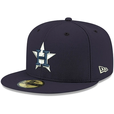 Men's New Era Navy Houston Astros White Logo 59FIFTY Fitted Hat