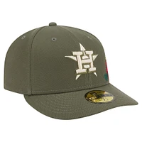 Casquette ajustée 59FIFTY pour homme New Era Olive Houston Astros à motifs floraux ton sur