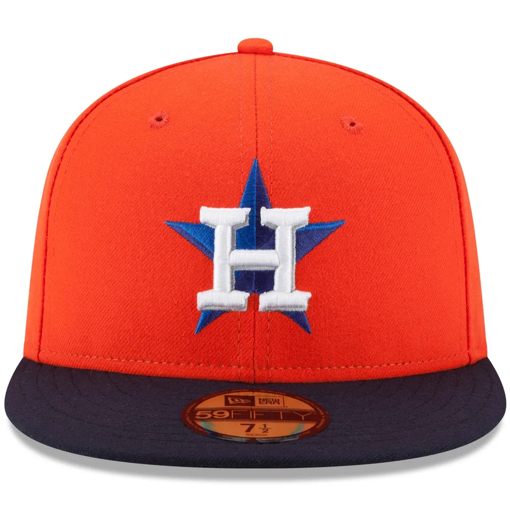 Casquette ajustée On-Field 59FIFTY de la collection Authentique alternative des Houston Astros New Era pour homme, orange/bleu marine