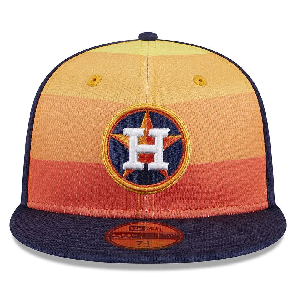 Casquette ajustée 59FIFTY orange Houston Astros 2024 Batting Practice pour hommes New Era