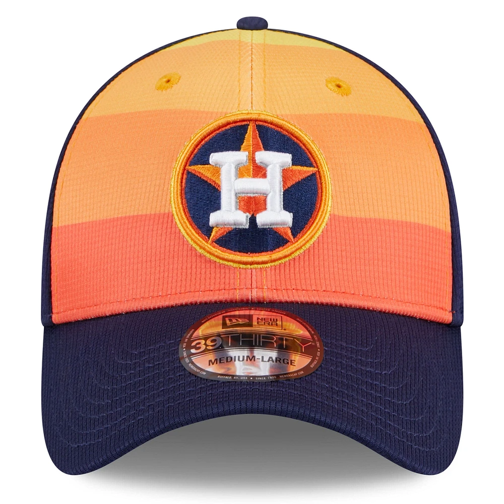 Men's New Era  Orange Houston Astros 2025 Batting Practice 39THIRTY Flex Hat