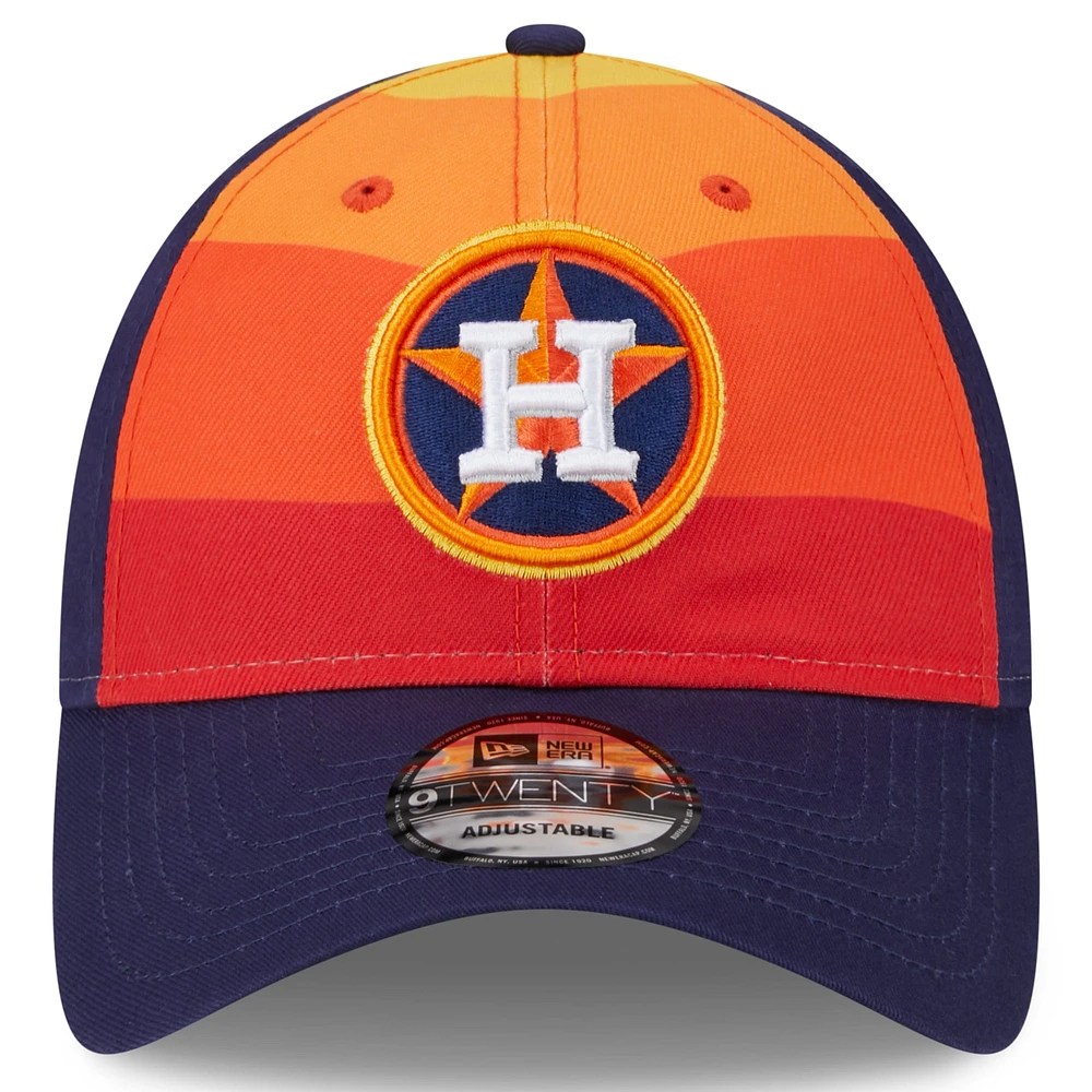 Men's New Era Orange Houston Astros 2025 Batting Practice 9TWENTY Adjustable Hat