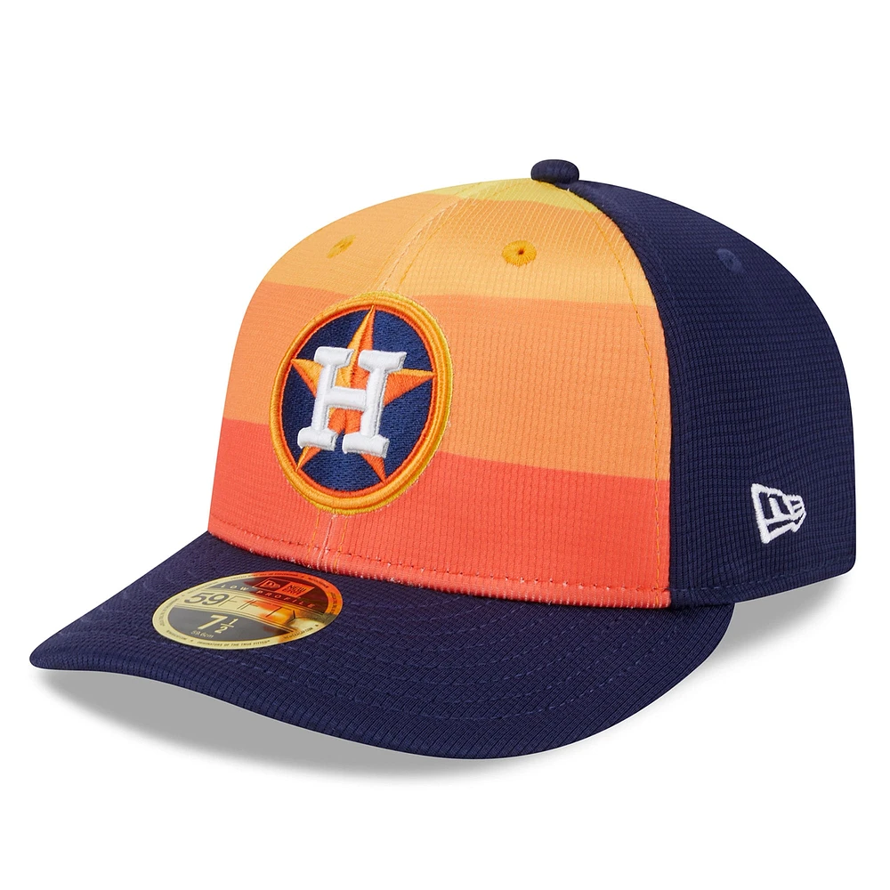 Men's New Era  Orange Houston Astros 2025 Batting Practice Low Profile 59FIFTY Fitted Hat