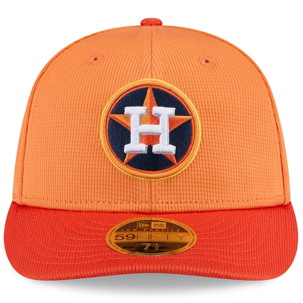 Casquette ajustée à profil bas 59FIFTY pour homme Houston Astros 2025 de New Era Orange