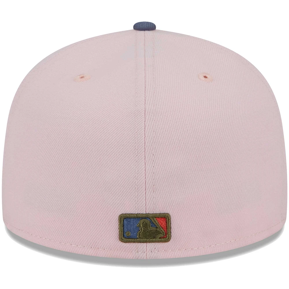 Casquette ajustée 59FIFTY pour homme avec sous-visière olive Houston Astros New Era rose/bleu