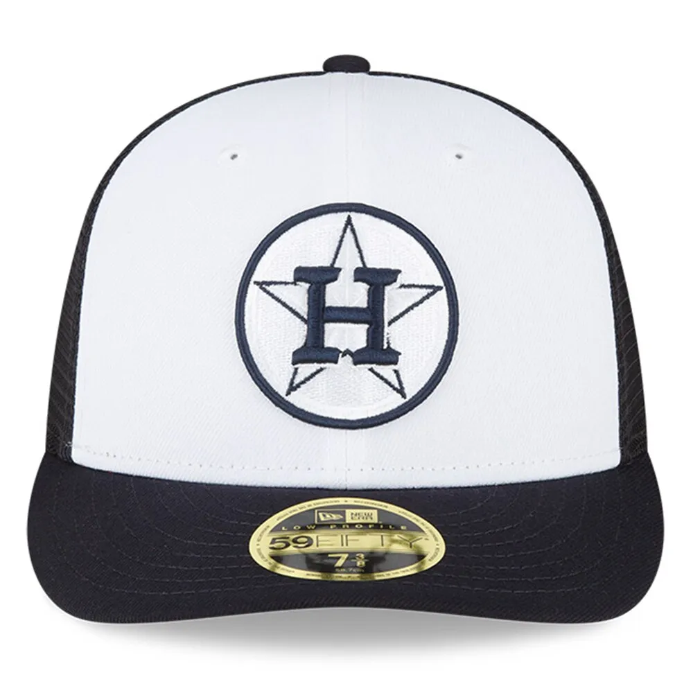 Casquette ajustée 59FIFTY pour entraînement au bâton sur le terrain des Astros de Houston 2023 New Era homme, blanc/bleu marine