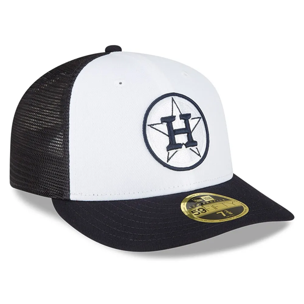 Casquette ajustée 59FIFTY pour entraînement au bâton sur le terrain des Astros de Houston 2023 New Era homme, blanc/bleu marine