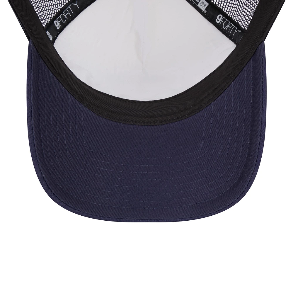 Men's New Era White/Navy Houston Astros Spring Training Circle Foam A-Frame 9FORTY Trucker Adjustable Hat