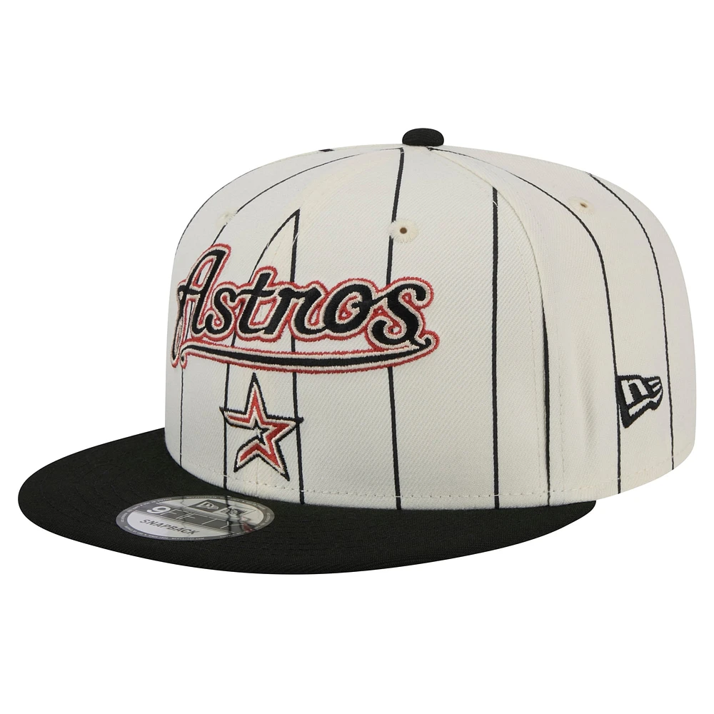 Casquette à visière snapback 9FIFTY à rayures blanches des Astros de Houston de New Era pour homme