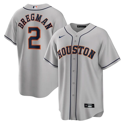 Maillot réplique du nom joueur Houston Astros pour homme Nike Alex Bregman gris