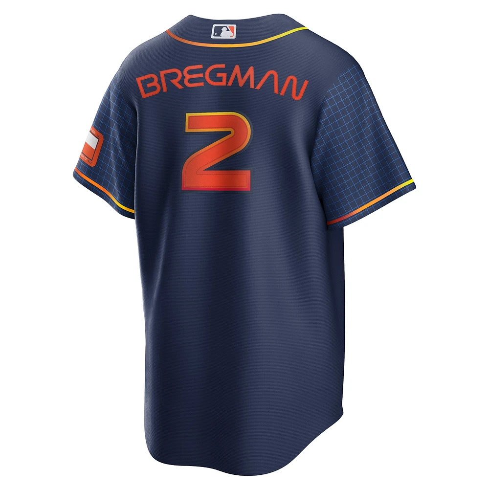 Maillot de joueur réplique Nike Alex Bregman des Astros Houston City Connect pour hommes, bleu marine