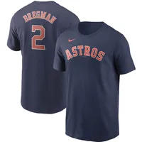 T-shirt Nike Alex Bregman pour hommes, bleu marine, nom et numéro des Astros de Houston