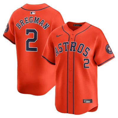 Maillot de joueur alternatif limité Nike Alex Bregman orange Houston Astros pour hommes