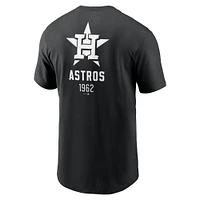 T-shirt Nike noir Houston Astros pour homme avec grand logo dans le dos