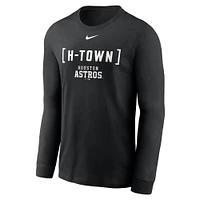 T-shirt à manches longues Nike noir Houston Astros Local Nickname pour homme