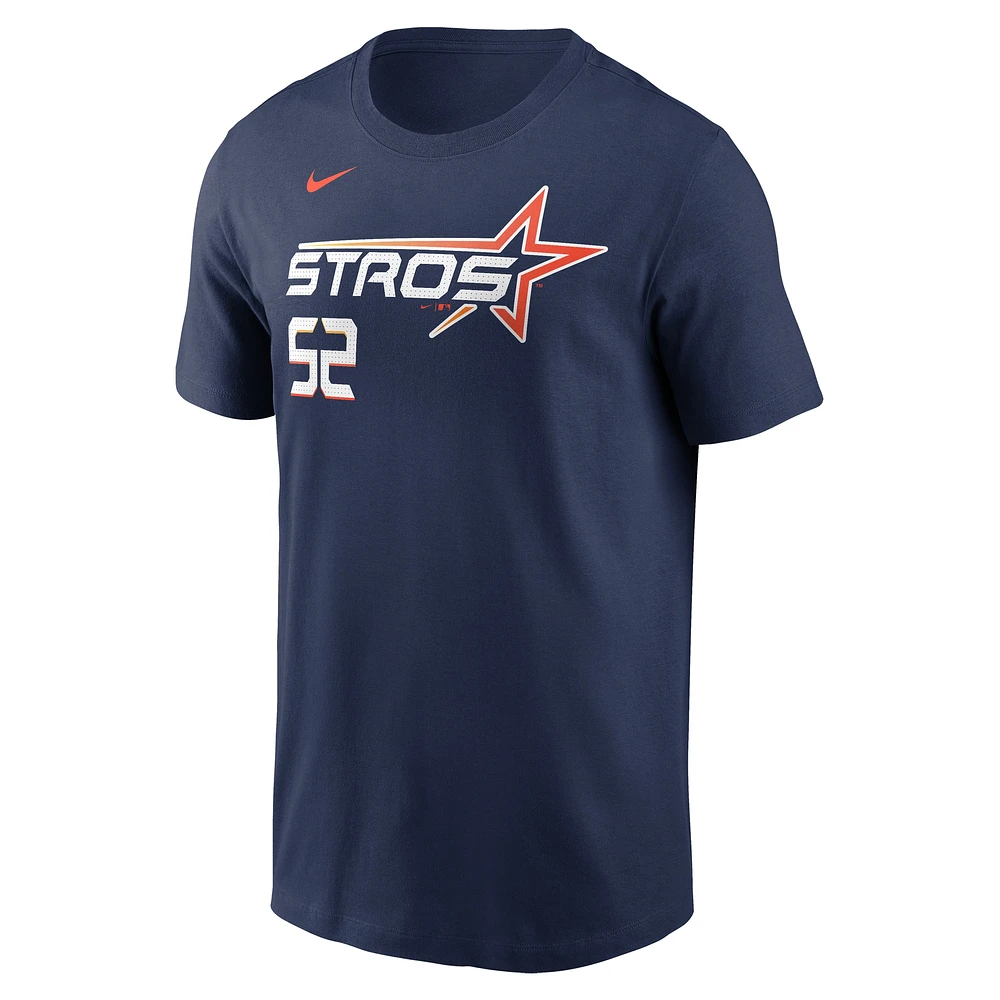 Men's Nike Bryan Abreu Navy Houston Astros 2025 City Connect Fuse Name & Number T-Shirt