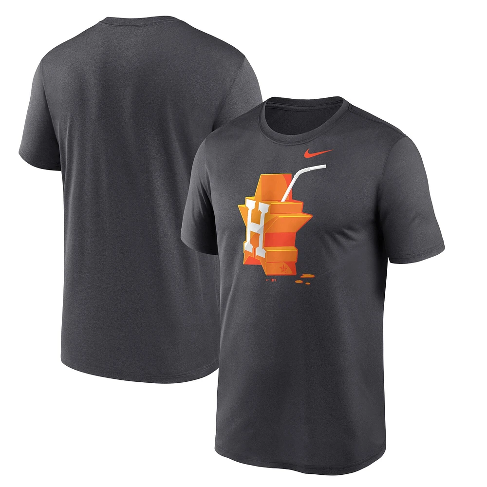 T-shirt Nike Charcoal Houston Astros Juice Hometown Legend Performance pour hommes