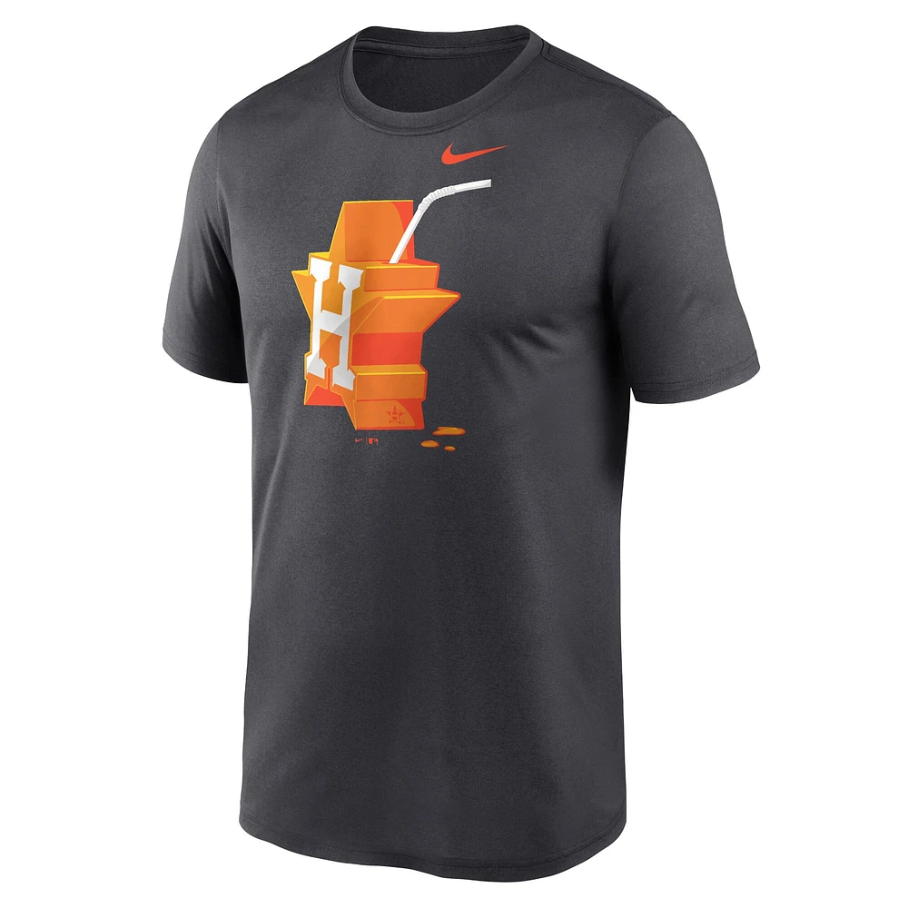 T-shirt Nike Charcoal Houston Astros Juice Hometown Legend Performance pour hommes