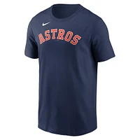 Men's Nike Framber Valdez Navy Houston Astros Fuse Name & Number T-Shirt