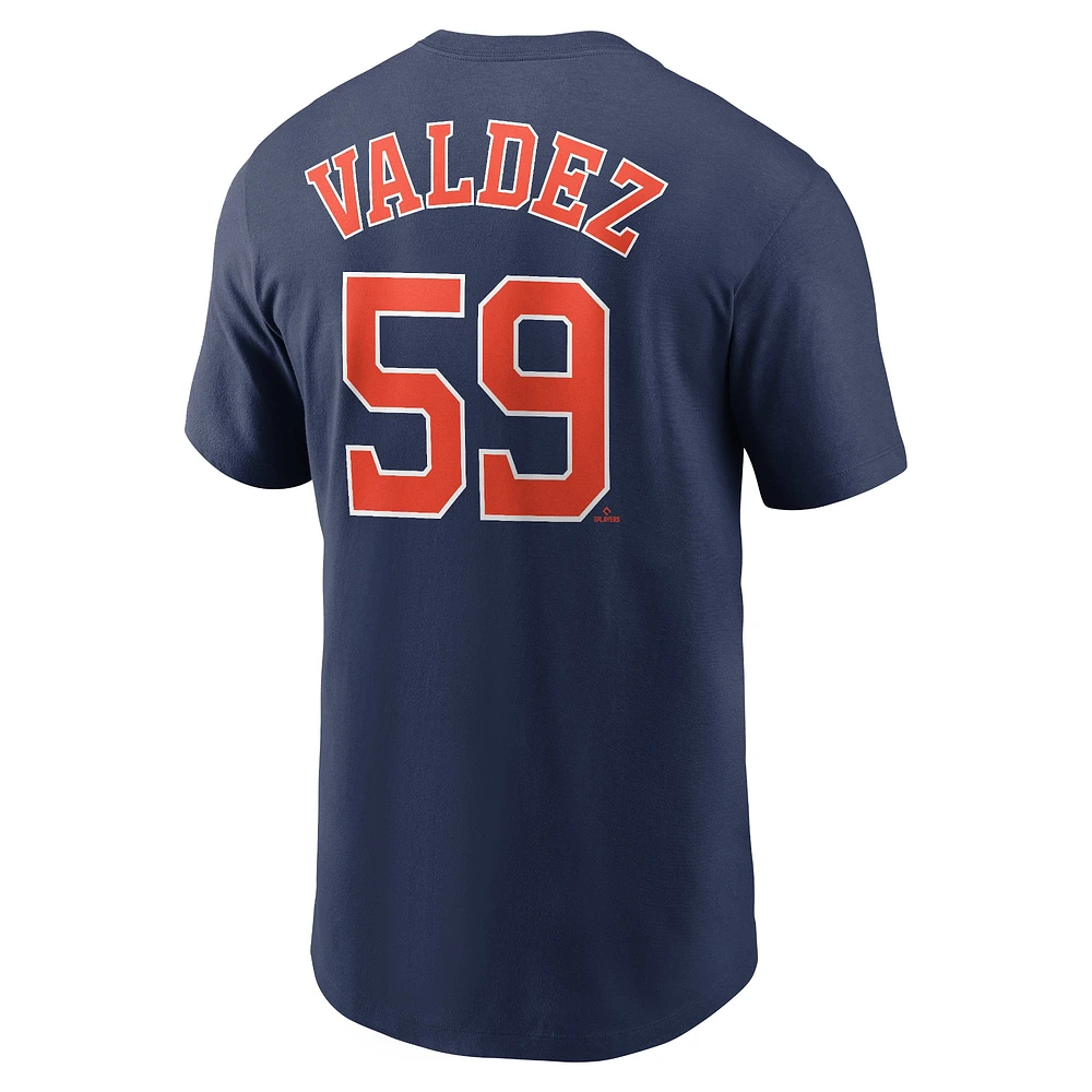 Men's Nike Framber Valdez Navy Houston Astros Fuse Name & Number T-Shirt