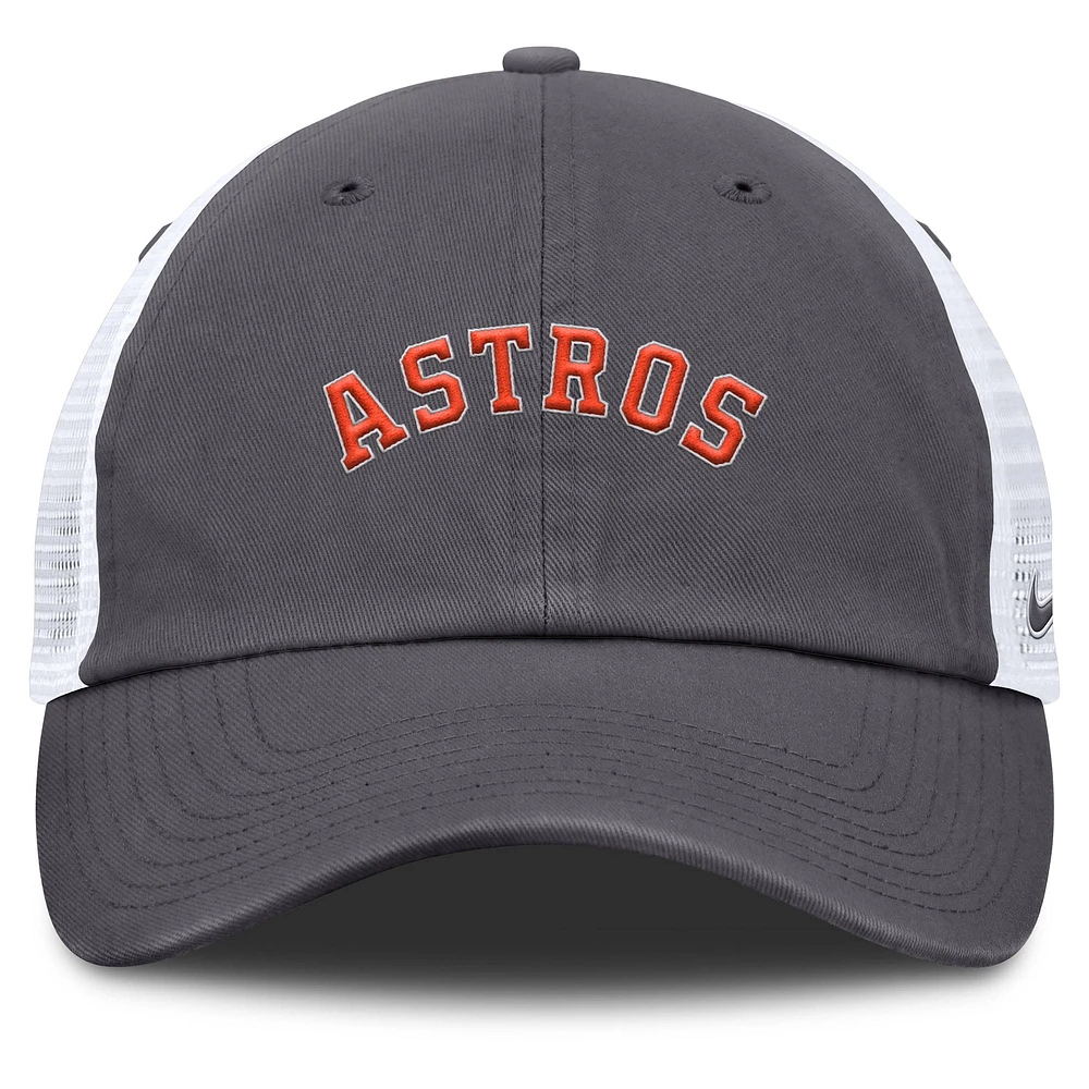 Men's Nike Gray Houston Astros Wordmark Club Adjustable Trucker Hat