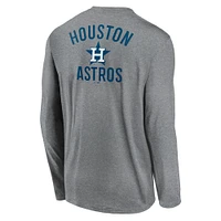T-shirt Nike à manches longues pour homme, couleur anthracite chiné, Houston Astros, 2-Hit Legend Performance