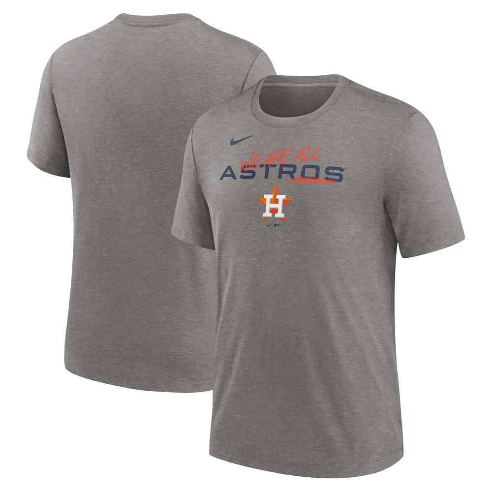 Men's Nike Heather Charcoal Houston Astros We Are All Tri-Blend T-Shirt