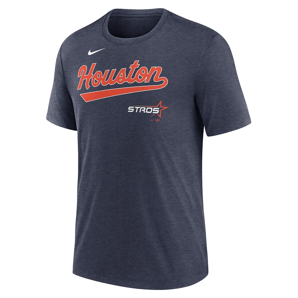 Men's Nike  Heather Navy Houston Astros 2025 City Connect Tri-Blend T-Shirt