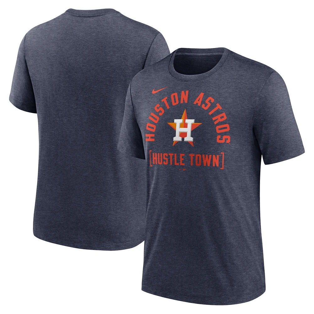 T-shirt à trois mélanges Nike Heather Navy Houston Astros Swing Big pour hommes